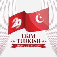 Turkish republic day advertisement 29 october, the day the founding of the turkish state vector