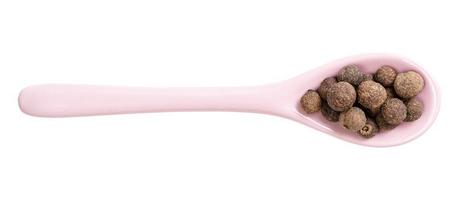 ceramic spoon with allspice jamaica peppers photo