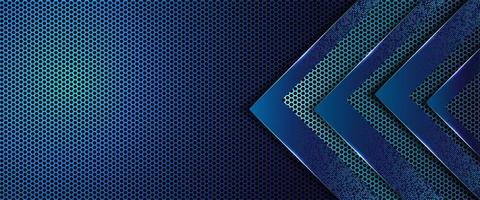 Abstract hexagon dark blue metal background. banner poster template design, Vector illustration.