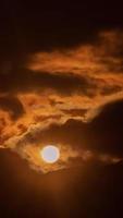 Timelapse of dramatic sunrise with orange sky in a sunny day. video