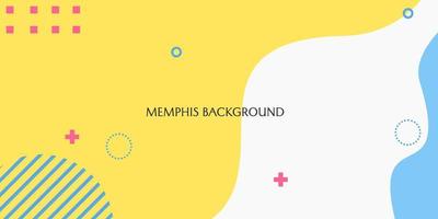 Modern abstract background with yellow blue memphis elements. used for posters, banners and website landing pages vector