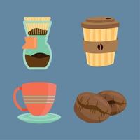 international coffee day four icons vector