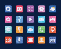 twenty applications signs icons vector