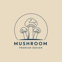 mushroom line art logo, icon and symbol, vector illustration design