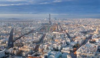 panorama of Paris in winter afternoon photo