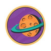 saturn planet space outer sticker vector