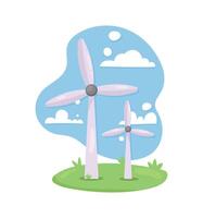 windmills energy ecology alternative vector