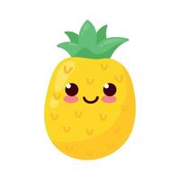 personaje de estilo kawaii de piña vector