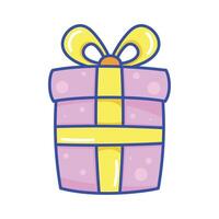 pink gift box present vector