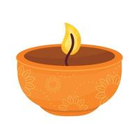 orange diwali ceremony candle vector