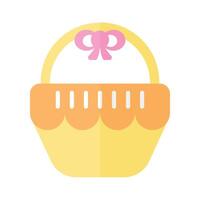 cute yellow basket vector