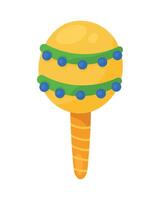 yellow tropical maracas vector