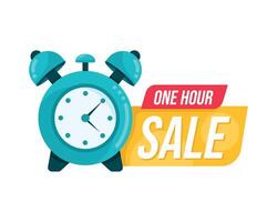 one hour sale tag vector