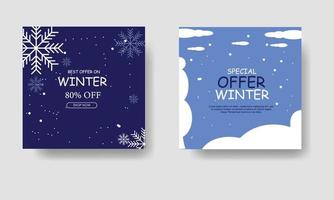 Winter Sale banner With Snowflake And Glitter Background With Gradient Mesh, Vector Illustration