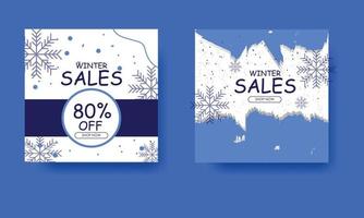 Winter Sale banner With Snowflake And Glitter Background With Gradient Mesh, Vector Illustration