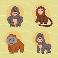 monos personajes cómicos vector