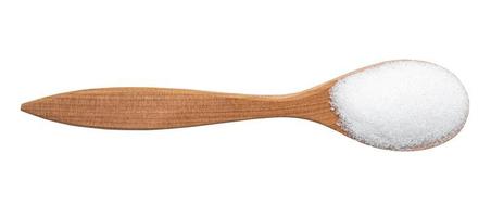 extract of stevia plant in wood spoon isolated photo