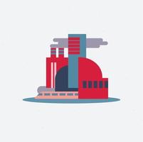 icono de edificio de diseño plano vectorial, logotipo, vista, escena. industria, fábrica vector