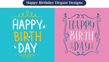 Happy Birthday Elegant Vector Designs for Tshirt Mug Print