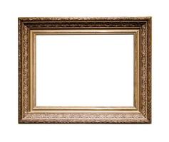 old classic golden wooden picture frame isolated photo