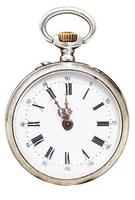 five to twelve o'clock on the dial of retro watch photo