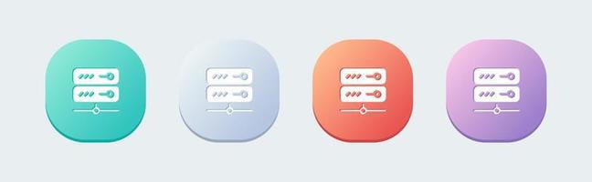 Server solid icon in flat design style. Database signs vector illustration.