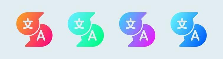 Translate solid icon in gradient colors. Dictionary signs vector illustration.
