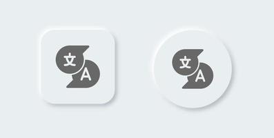 Translate solid icon in neomorphic design style. Dictionary signs vector illustration.