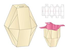 diseño de plantilla troquelada de embalaje de caja. Maqueta 3d vector