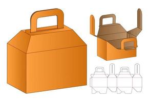 diseño de plantilla troquelada de embalaje de caja. Maqueta 3d vector