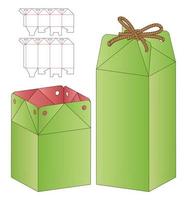 diseño de plantilla troquelada de embalaje de caja. Maqueta 3d vector