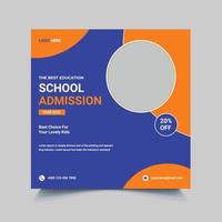 Social Media Post Design School Admission vector