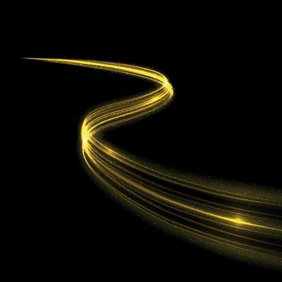 Glow light trail effect. Glowing flash trace isolated