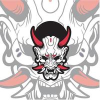 máscara de diablo japonés oni, ilustración vectorial vector