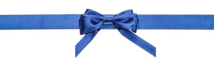 blue ribbon and real bow with vertical cut ends photo