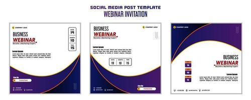 Social media post template modern design, for digital marketing online or  webinar invitation template vector