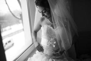 Preparation of adorable bride. photo
