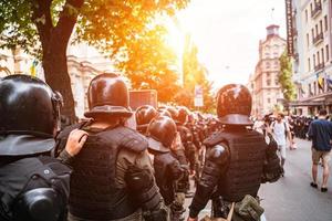 Police force to maintain order in the area during the rally photo