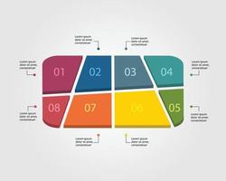 plantilla de gráfico de línea de tiempo para infografía para presentación de 8 elementos vector