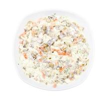 top view of portion of russian Olivier salad photo
