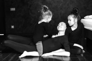 Mom and two daughters spend time together photo