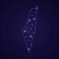 Digital network map of Israel. Abstract connect line and dot vector