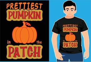 Prettiest Pumpkin in The Patch. Halloween t shirts Design. Funny Halloween shirts. vector