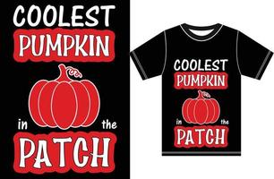 Coolest Pumpkin in The Patch. Halloween t shirts Design. Funny Halloween shirts. vector