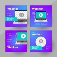 Webinar social media post template. Background and illustration for social media banner design in vector. vector