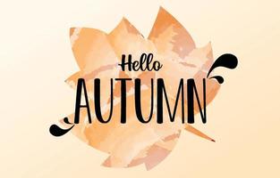 Hello Autumn background with leaves golden yellow. fall concept,For wallpaper, postcards, greeting cards, website pages, banners, online sales. Vector illustration