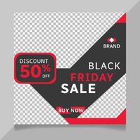 Black friday sale social media post template vector