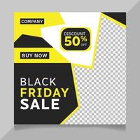 Black friday sale social media post template vector