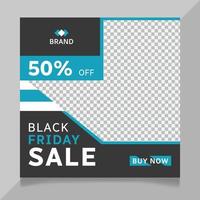 Black friday sale social media post template vector