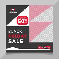 Black friday sale social media post template vector